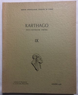 Item #M5945 Karthago. Revue d'archéologie africaine. Tome IX. AAE - Journal - Single issue[newline]M5945.jpg