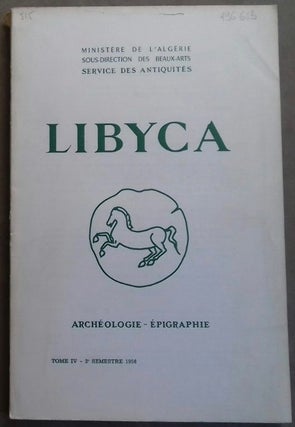 Item #M5959 Libyca. Bulletin du service des antiquités. Archéologie. Epigraphie. T. IV, 2e...[newline]M5959.jpg