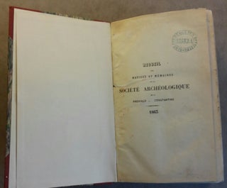 Item #M5967 Recueil des notices et mémoires de la Société Archéologique de la province de...[newline]M5967.jpg