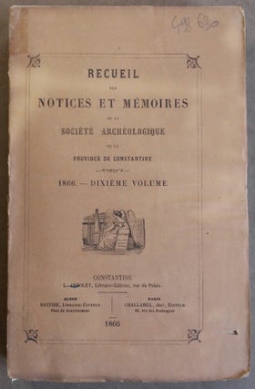Item #M5968 Recueil des notices et mémoires de la Société Archéologique de la province de...[newline]M5968.jpg