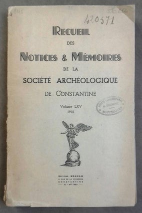 Item #M5970 Recueil des notices et mémoires de la Société archéologique du département de...[newline]M5970.jpg