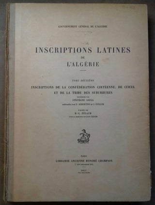 Item #M6019 Inscriptions latines de l'Algérie. Tome deuxième, Inscriptions de la...