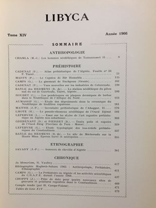 Libyca. Tome XIV. 1966.