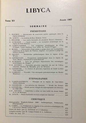 Libyca. Tome XV. 1967.