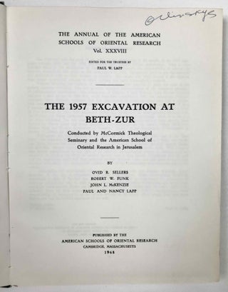 The 1957 Excavation at Beth-Zur. The Annual of the American Schools of Oriental Research Vol. XXXVIII.[newline]M6080-02.jpeg