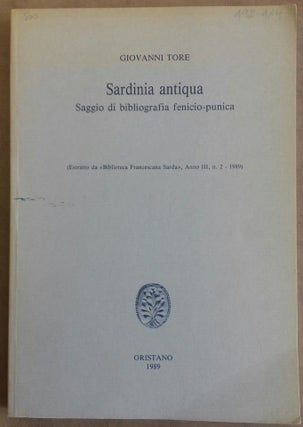 Item #M6085 Sardinia antiqua. Saggio di bibliografia fenicio-punica. TORE Giovanni[newline]M6085.jpg