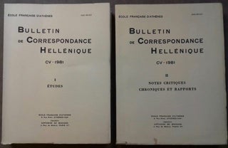 Item #M6104 Bulletin de correspondance hellénique. Tome CIII - 1979, I & II. AAE - Journal -...