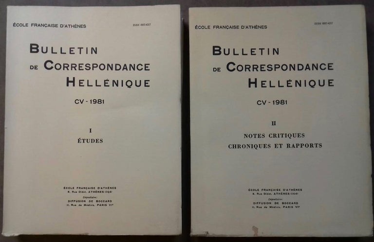 Item #M6104 Bulletin de correspondance hellénique. Tome CIII - 1979, I & II. AAE - Journal - Single issue.[newline]M6104.jpg
