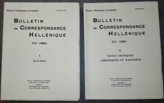 Item #M6105 Bulletin de correspondance hellénique. Tome CIV - 1980, I & II. AAE - Journal -...[newline]M6105.jpg