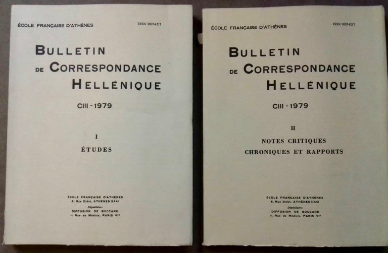 Item #M6106 Bulletin de correspondance hellénique. Tome CV - 1981, I & II. AAE - Journal - Single issue.[newline]M6106.jpg