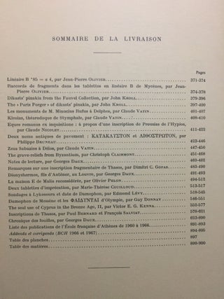 Bulletin de correspondance hellénique, tomes XCI à XCIX, (9 années complètes, 1967 à 1975).[newline]M6110-04.jpg