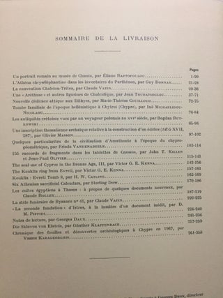 Bulletin de correspondance hellénique, tomes XCI à XCIX, (9 années complètes, 1967 à 1975).[newline]M6110-06.jpg
