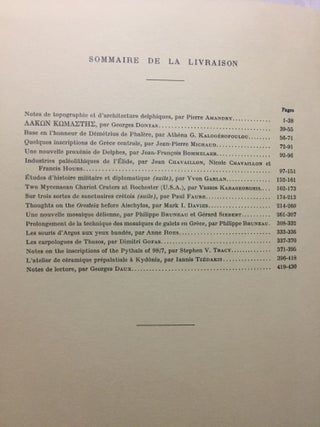 Bulletin de correspondance hellénique, tomes XCI à XCIX, (9 années complètes, 1967 à 1975).[newline]M6110-10.jpg