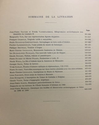 Bulletin de correspondance hellénique, tomes XCI à XCIX, (9 années complètes, 1967 à 1975).[newline]M6110-16.jpg
