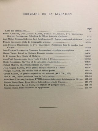 Bulletin de correspondance hellénique, tomes XCI à XCIX, (9 années complètes, 1967 à 1975).[newline]M6110-22.jpg