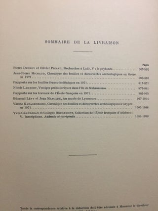 Bulletin de correspondance hellénique, tomes XCI à XCIX, (9 années complètes, 1967 à 1975).[newline]M6110-24.jpg
