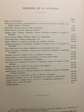 Bulletin de correspondance hellénique, tomes XCI à XCIX, (9 années complètes, 1967 à 1975).[newline]M6110-28.jpg