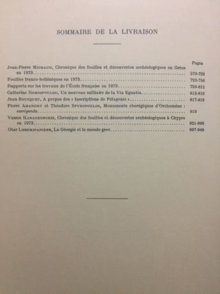 Bulletin de correspondance hellénique, tomes XCI à XCIX, (9 années complètes, 1967 à 1975).[newline]M6110-30.jpg