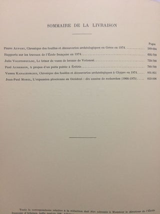 Bulletin de correspondance hellénique, tomes XCI à XCIX, (9 années complètes, 1967 à 1975).[newline]M6110-36.jpg