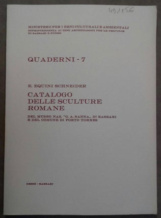 Item #M6125 Catalogo delle sculture romane del Museo Naz. "G.A. Sanna" di Sassari e del comune di...[newline]M6125.jpg