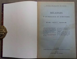 Item #M6145 Mélanges d'Archéologie et d'Histoire. XVIe année - 1896. Fasc. I-V. AAE - Journal...[newline]M6145.jpg