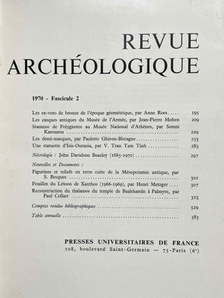 Revue archéologique - 1970. Fasc. 1 et 2 (complete set)[newline]M6152-03.jpeg