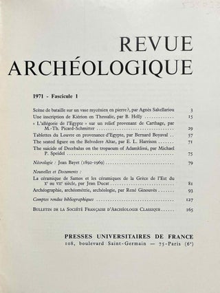 Revue archéologique - 1971. Fasc. 1 et 2 (complete set)[newline]M6153-01.jpeg