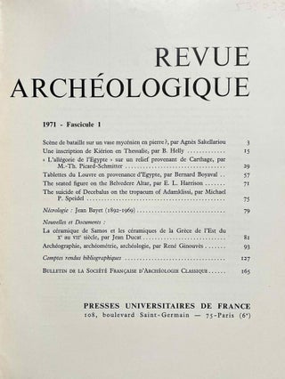 Revue archéologique - 1971. Fasc. 1 et 2 (complete set)