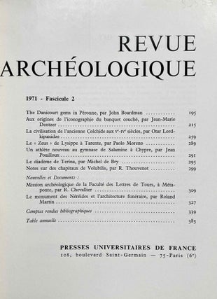 Revue archéologique - 1971. Fasc. 1 et 2 (complete set)