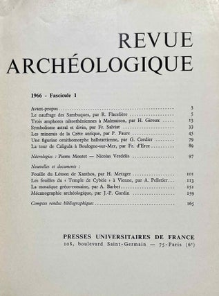 Revue archéologique. 1966. Fascicule 1 (seul).[newline]M6155-01.jpeg