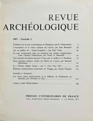 Revue archéologique. 1967. Fasc. 1 et 2 (complete set)[newline]M6156-01.jpeg