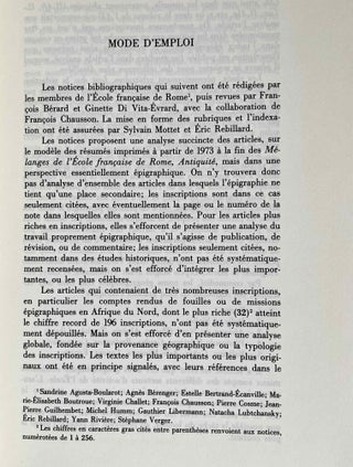 L'épigraphie dans les "Mélanges d'archéologie et d'histoire" (1881-1970)[newline]M6176a-03.jpeg