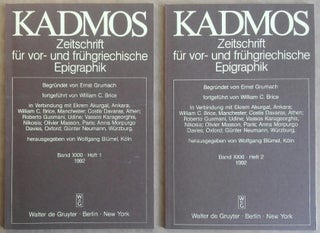 Item #M6181 Kadmos. Zeitschrift für vor- und frühgriechische Epigraphik. Band XXXI. 1992. AAE -...