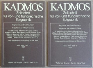 Item #M6181 Kadmos. Zeitschrift für vor- und frühgriechische Epigraphik. Band XXXI. 1992. AAE -...[newline]M6181.jpg