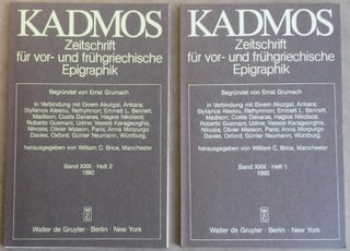 Item #M6182 Kadmos. Zeitschrift für vor- und frühgriechische Epigraphik. Band XXIX. 1990. AAE -...[newline]M6182.jpg