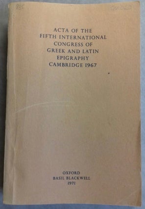 Item #M6188 Acta of the fifth international congress of Greek and Latin epigraphy, Cambridge 1967[newline]M6188.jpg