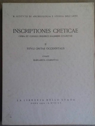 Inscriptiones creticae. Volume I: Tituli Cretae mediae praeter Gortynios. Volume II: Tituli Cretae Occidentalis. Volume III: Tituli Cretae orientalis. (Without volume IV)[newline]M6223-01.jpg
