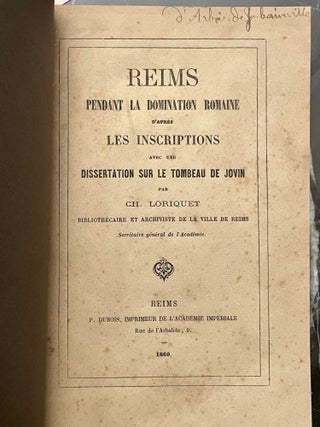 Reims pendant la domination romaine d'après les inscriptions, avec une dissertation sur le tombeau de Jovin.[newline]M6242-02.jpeg