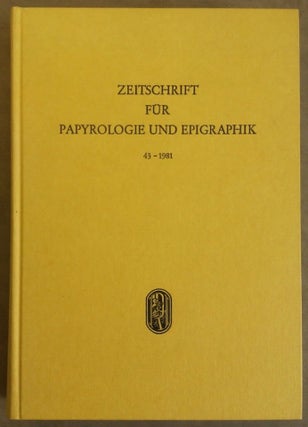 Item #M6251 Zeitschrift für Papyrologie und Epigraphik, Band 43. Gedenkschrift für Hans-Georg...[newline]M6251.jpg