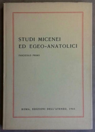Item #M6260a Studi Micenei ed Egeo-Anatolici. Fascicoli primo, secondo, terzo e quarto[newline]M6260a.jpg