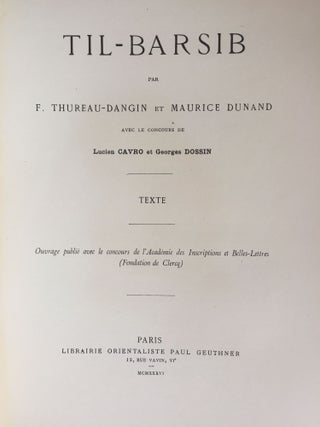 Til-Barsib. Text volume only.