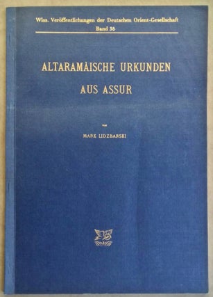 Item #M6323 Altaramäische Urkunden aus Assur. LIDZBARSKI Mark[newline]M6323.jpg