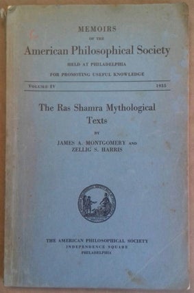 Item #M6334 The Ras Shamra mythological texts. MONTGOMERY James A. - HARRIS Zellig S[newline]M6334.jpg