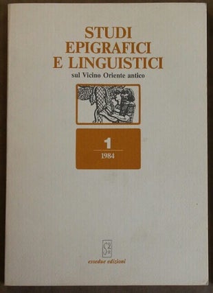 Item #M6342 Studi epigrafici e linguistici sul Vicino Oriente antico, No 1. 1984. AAE - Journal -...