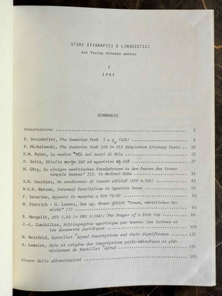 Studi epigrafici e linguistici sul Vicino Oriente antico, Nos 1-4 (1984-1987)[newline]M6342a-02.jpeg