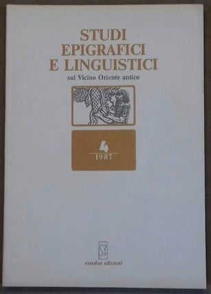 Item #M6345 Studi epigrafici e linguistici sul Vicino Oriente antico, No 4, 1987. AAE - Journal -...