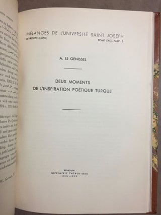 Mélanges de l'Université Saint Joseph, Beyrouth. Réunion de 9 fascicules. 1935-1952.[newline]M6379-08.jpg