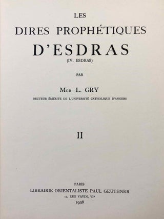 Les dires prophétiques d'Esdras (IV. Esdras). Tomes I & II (complete set)[newline]M6386-21.jpg