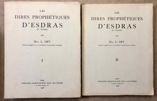 Item #M6386 Les dires prophétiques d'Esdras (IV. Esdras). Tomes I & II (complete set). GRY...[newline]M6386.jpg