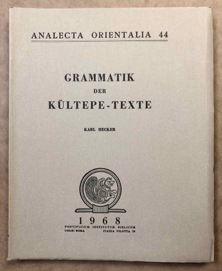 Item #M6388 Grammatik der Kültepe-Texte. HECKER Karl[newline]M6388.jpg